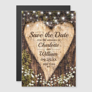 Bark Heart Wedding Save The Date Magnetic Card
