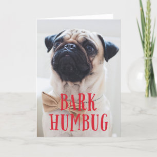 Bark Humbug Cute Puppy Dog Holiday Photo Folded