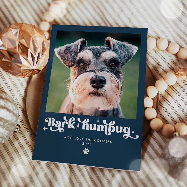 Bark Humbug Dog Photo Funny Christmas Holiday Card (Creator Uploaded)