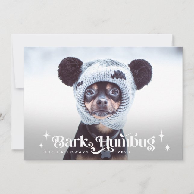BARK HUMBUG  Funny Dog Xmas Holiday Card (Front)
