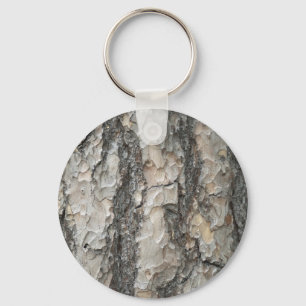 Bark Pine Wood Key Ring