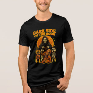 Bark Side of the Moon Halloween Dog Grim Reaper Tri-Blend Shirt