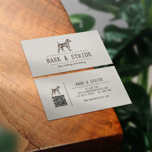 Bark & Stride Dog Walking Business QR Code  Card