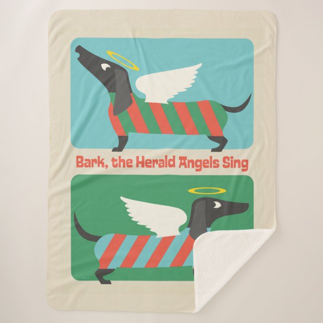 Bark, The Herald Angels Sing Sherpa Blanket (Front)