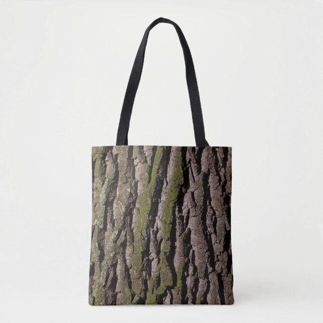 Bark tree oak moss trunk wood tote bag (Front)