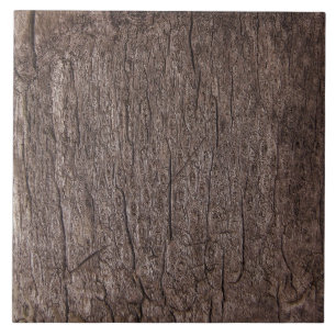 Bark - Warm Brown Weathered Tree Bark Nature Ceramic Tile