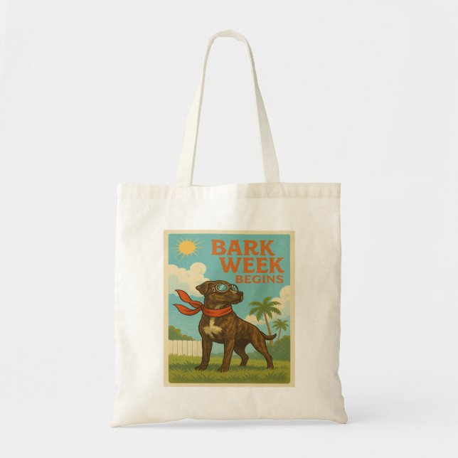 Bark Week Begins: Retro Flight Edition Tote Bag (Front)