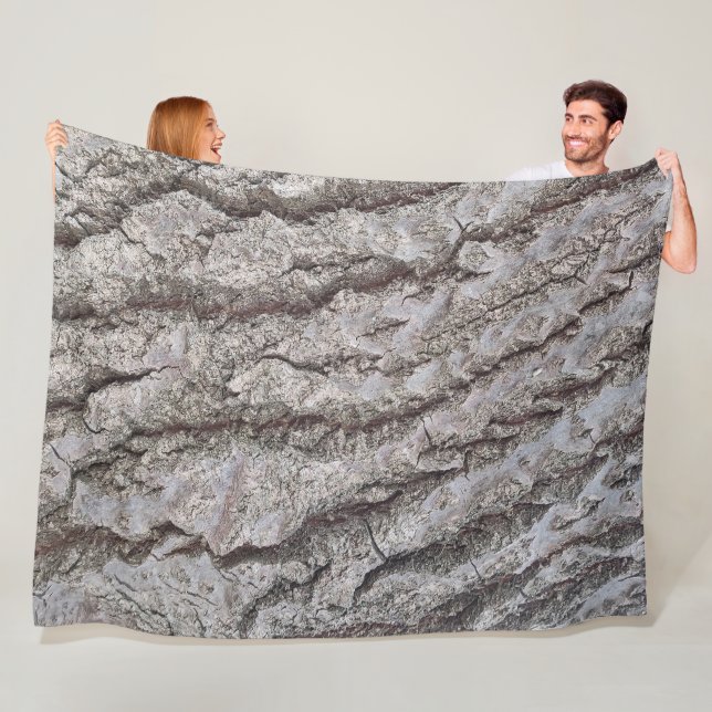 Bark wooden pattern fleece blanket (In Situ)