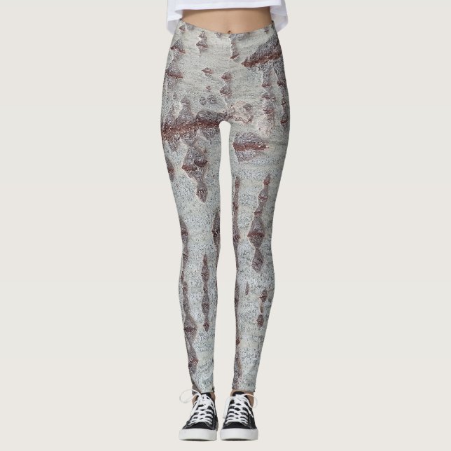 Bark wooden pattern leggings (Front)