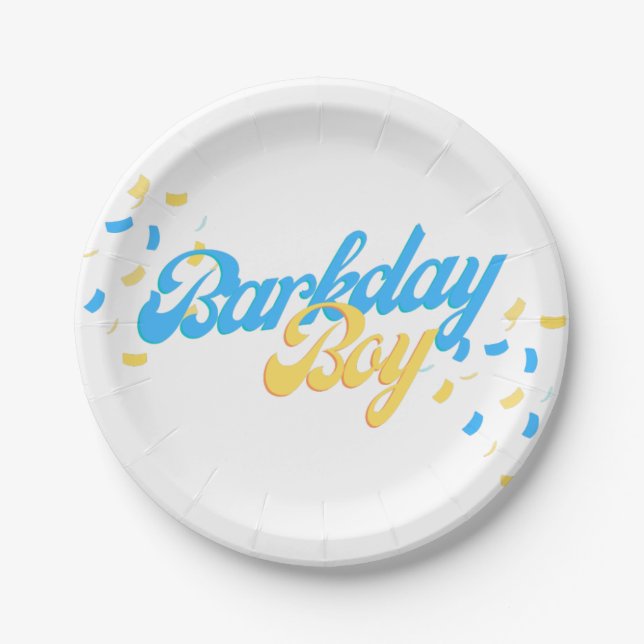Barkday Boy Paper Plate (Front)