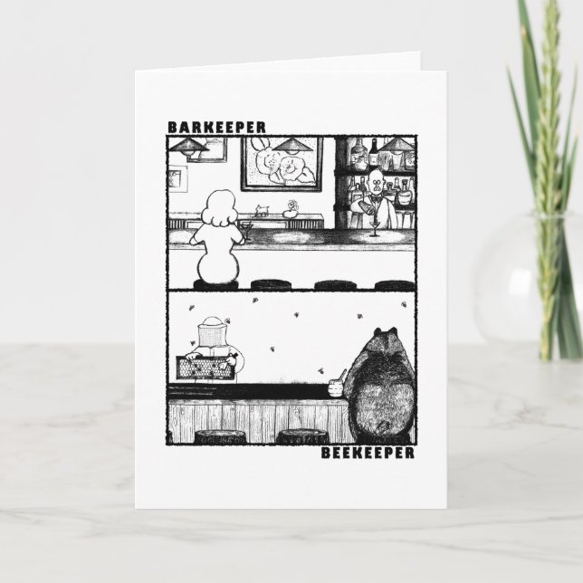 Barkeeper and Beekeeper Note Card (Front)