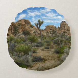 Barker Dam Loop Trail at Joshua Tree National Park Round Cushion