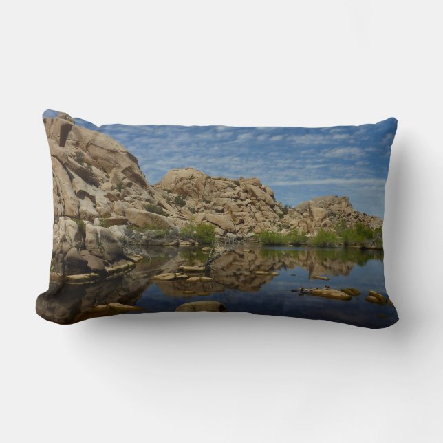 Barker Dam Reflection at Joshua Tree I Lumbar Cushion (Front)