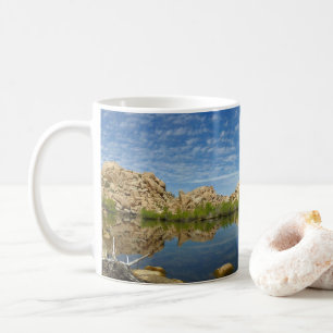 Barker Dam Reflection at Joshua Tree II Coffee Mug
