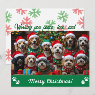 Barkin' Around the Christmas Tree Dog Personalised Holiday Card