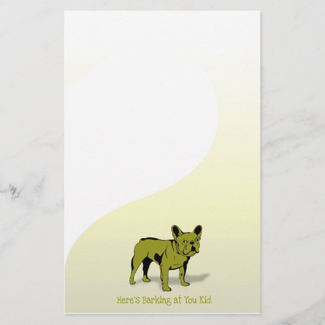 Barking at You French Bulldog Stationary Stationery (Front)