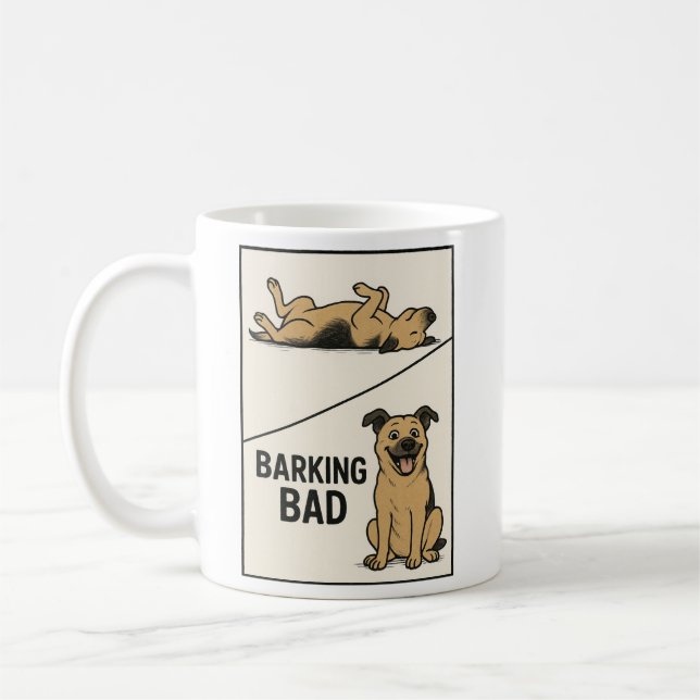 Barking Bad – Funny Dog Lover Parody Poster Coffee Mug (Left)