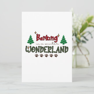 Barking in a Winter Wonderland - Dog Christmas Thank You Card