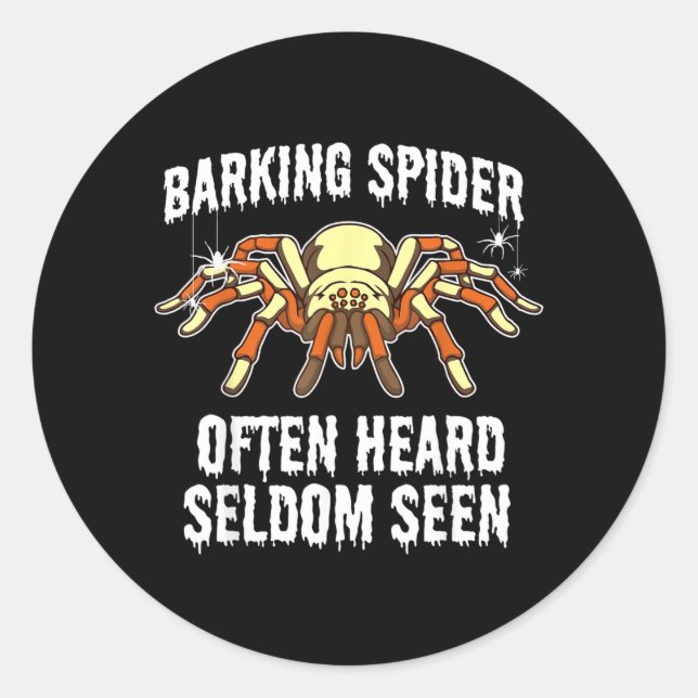 Barking Spider Classic Round Sticker (Front)
