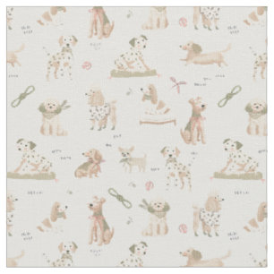 Barking vibes - dogs puppy breed fabric
