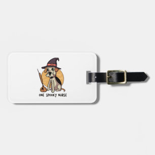 Barks and Bandages One Spooky Nurse Dog Design Luggage Tag