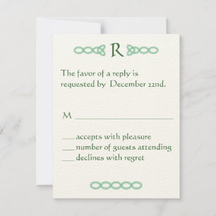 Barley and Celtic Green RSVP Card