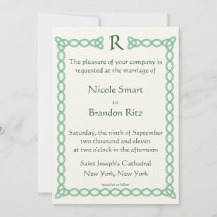 Barley and Celtic Green Wedding Invitation