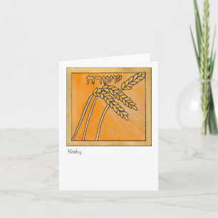Barley, one of the seven species of Israel Card