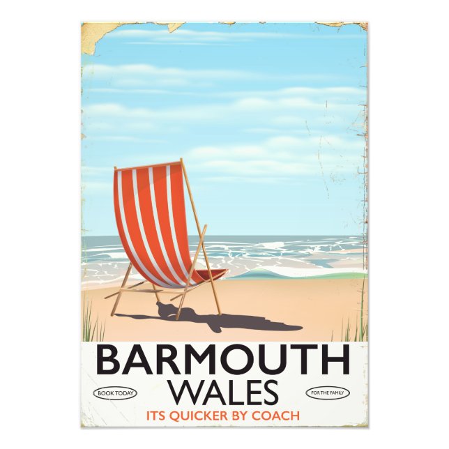 Barmouth North wales vintage travel poster (Front)