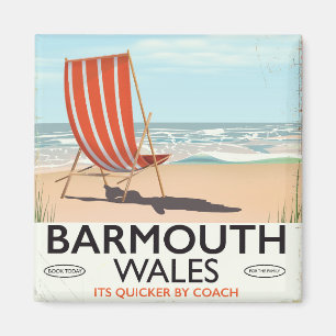 Barmouth North wales vintage travel poster Magnet
