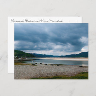 Barmouth Viaduct and River Mawddach Estuary Postcard