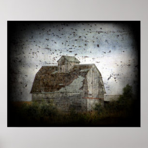 Barn and Birds Poster