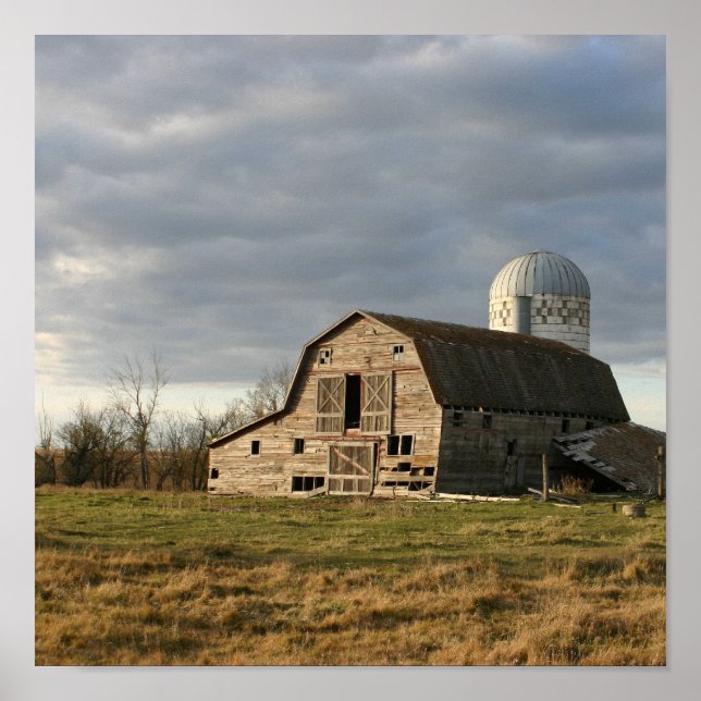 Barn and Silo Canvas Print (Front)
