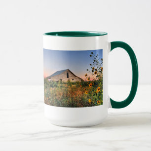 Barn and Sunflowers at Sunset Mug