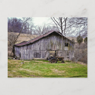 Barn and Tractor Postcard