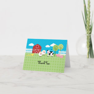 Barn Animals Thank You Card