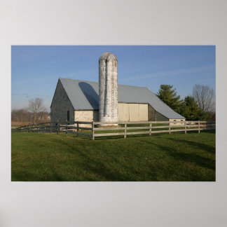 Barn at Sunrise Poster