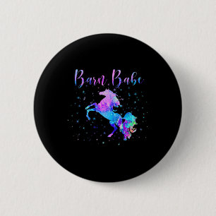 Barn Babe Funny Horse Owner Equestrian Rider Girls 6 Cm Round Badge