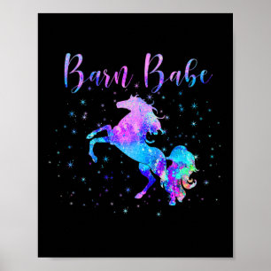 Barn Babe Funny Horse Owner Equestrian Rider Girls Poster