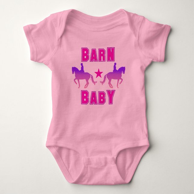 Barn Baby Girl Dressage Baby Bodysuit (Front)