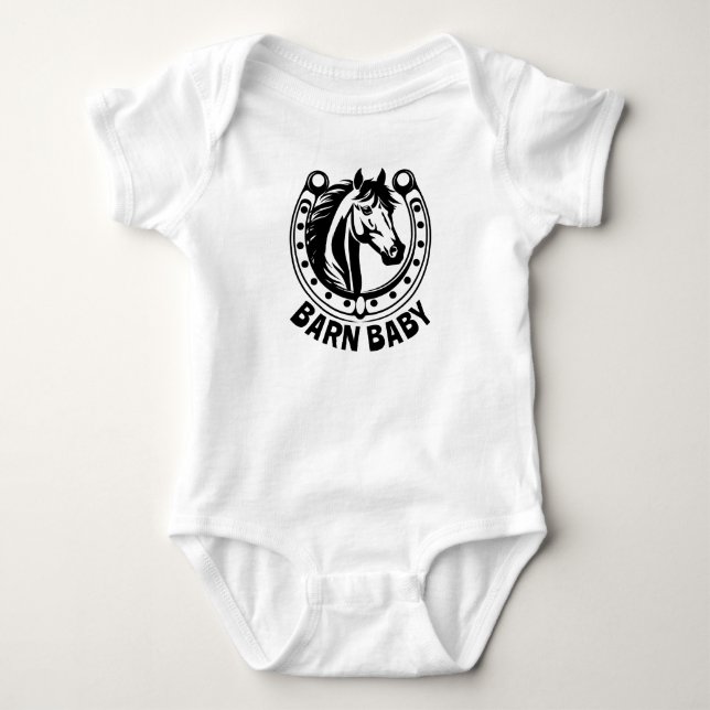Barn Baby Horse Bodysuit (Front)