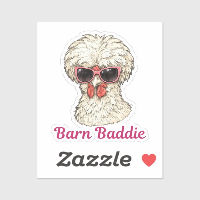 Barn Baddie Funny Glam Chicken in Pink Sunglasses  (Sheet)