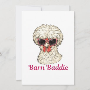 Barn Baddie Funny Glam Chicken in Pink Sunglasses  Holiday Card