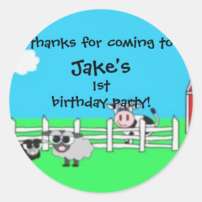 barn birthday sticker (Front)