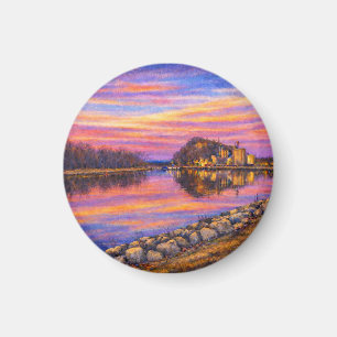 Barn Bluff, Red Wing Vibrant Sunset Magnet