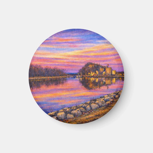 Barn Bluff, Red Wing Vibrant Sunset Magnet (Front)