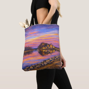 Barn Bluff, Red Wing Vibrant Sunset Tote Bag