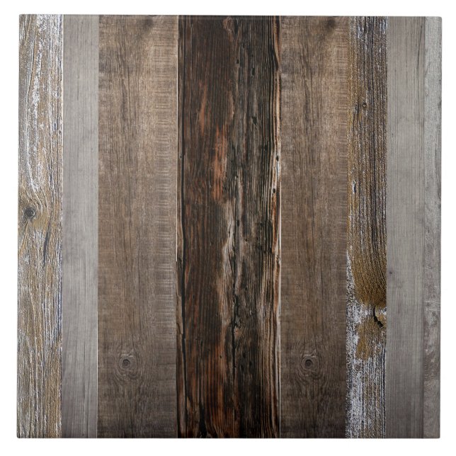 Barn Board Reclaimed Wood Rustic Wood Ceramic Tile (Front)