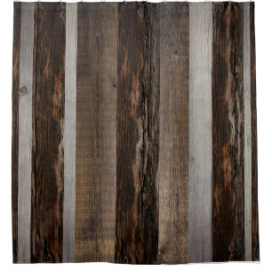 Barn Board Reclaimed Wood Rustic Wood Shower Curtain