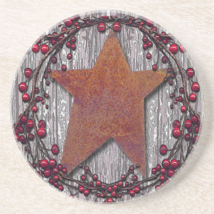 Barn boards Rusted Star Coaster